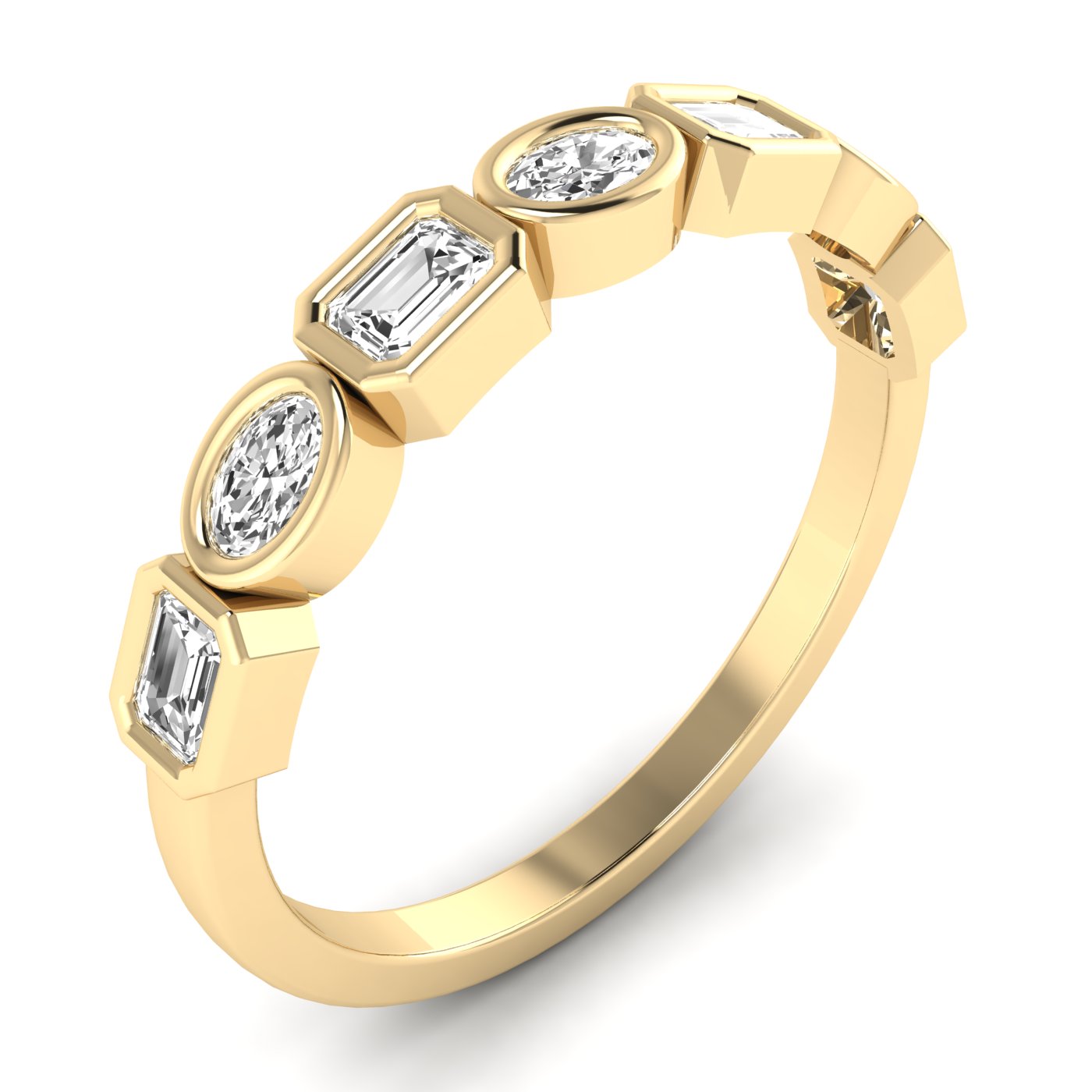 Oval-Emerald Half Eternity Ring