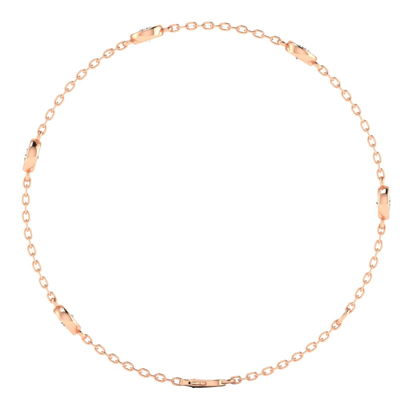 Round Diamond by Yard Bracelet