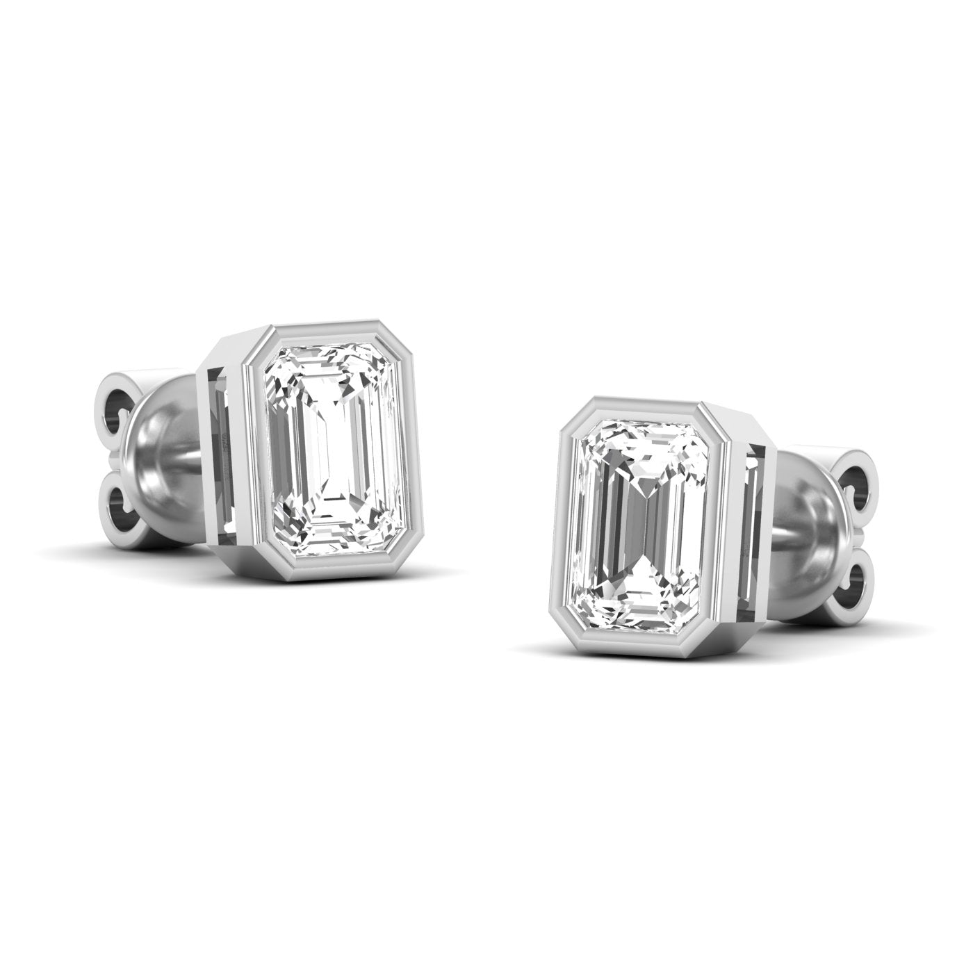 Emerald Bezel Studs