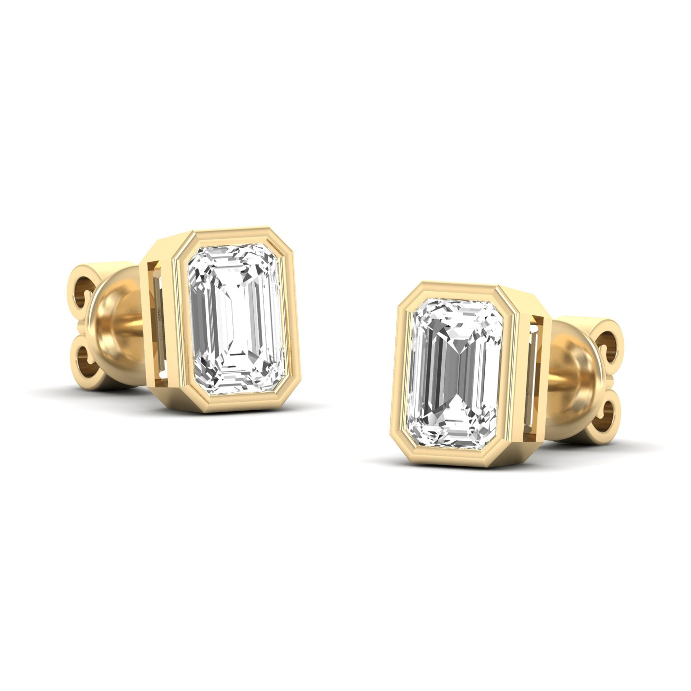 Emerald Bezel Studs