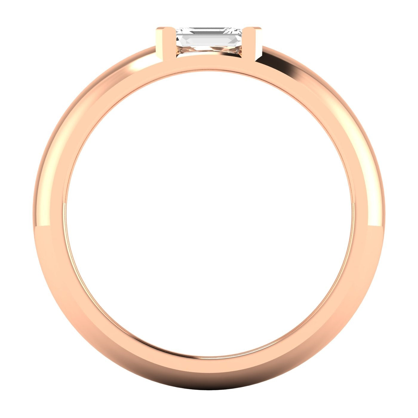 Emerald Half Bezel Ring