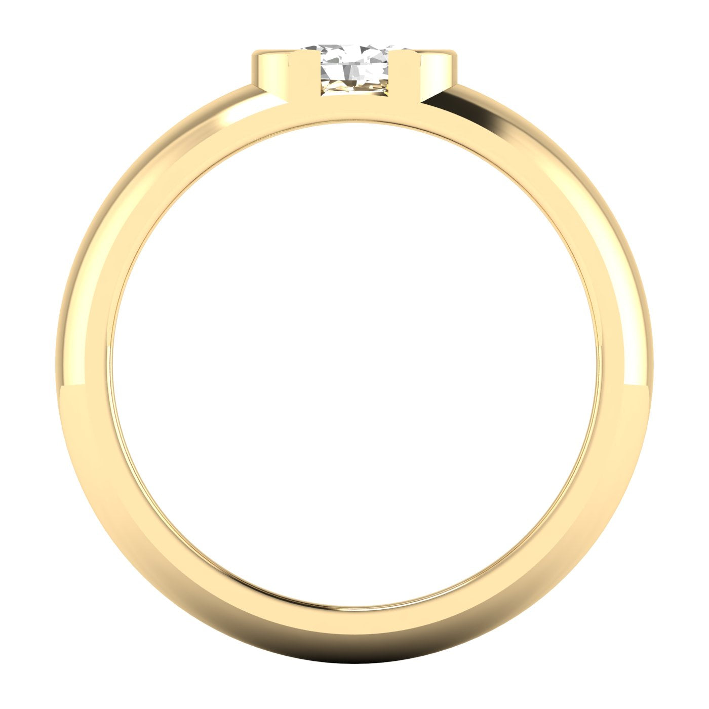 Oval Half Bezel Ring