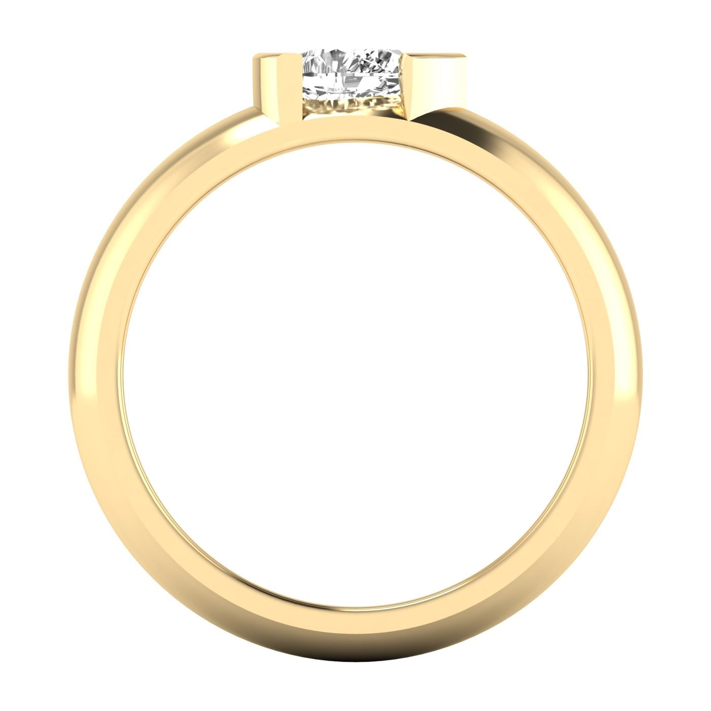 Pear Half Bezel Ring
