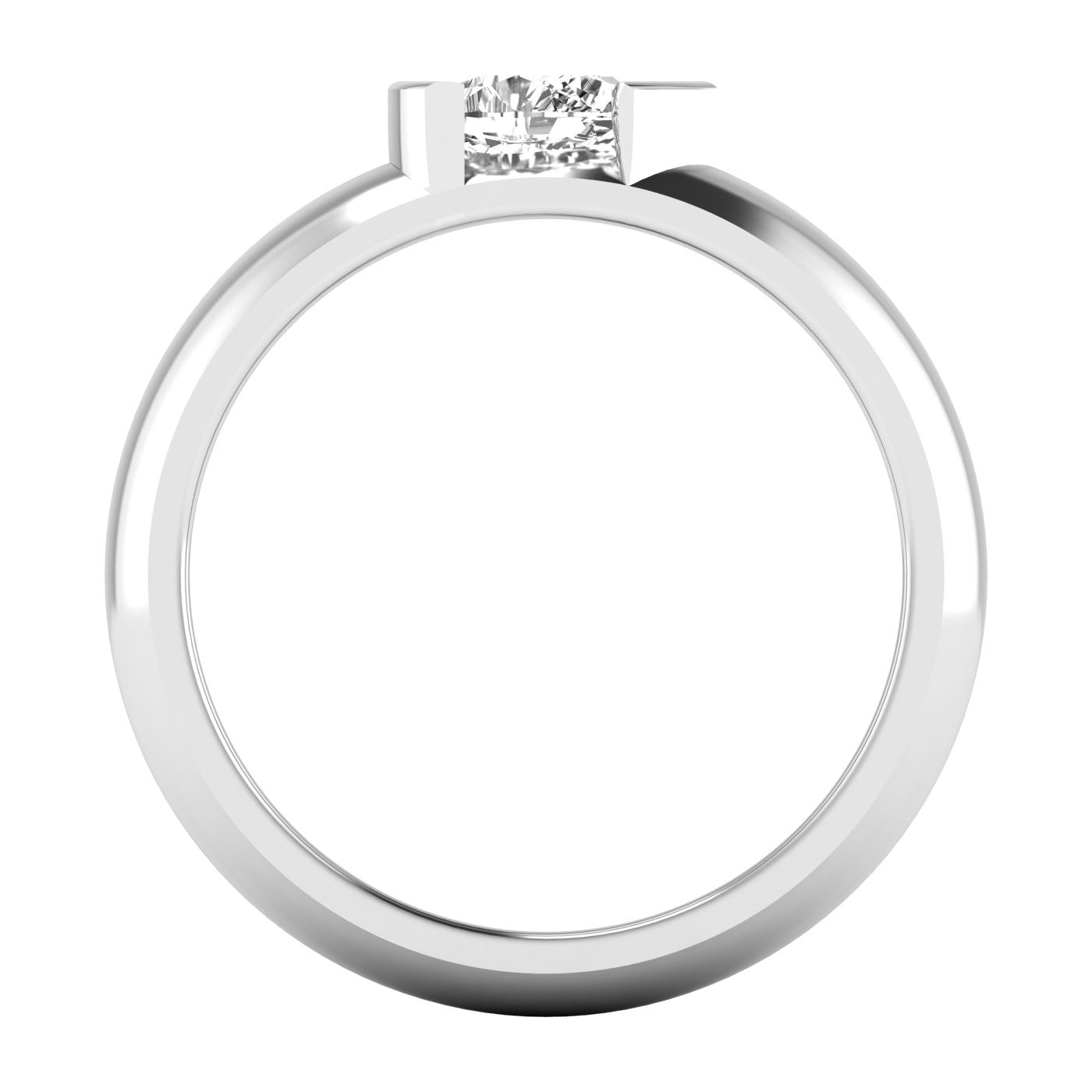 Pear Half Bezel Ring