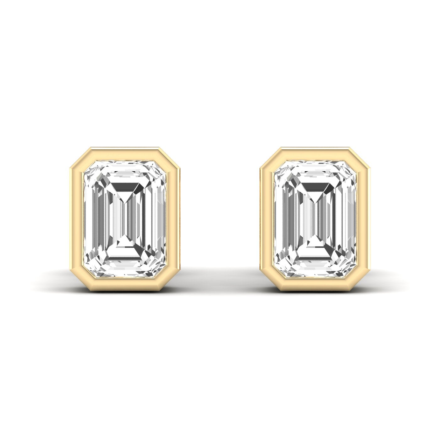 Emerald Bezel Studs