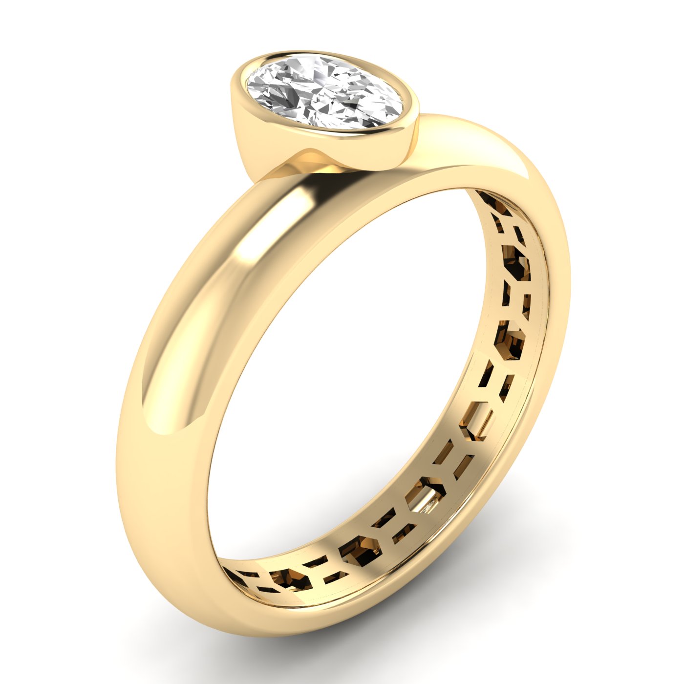 Oval Single Stone Bezel