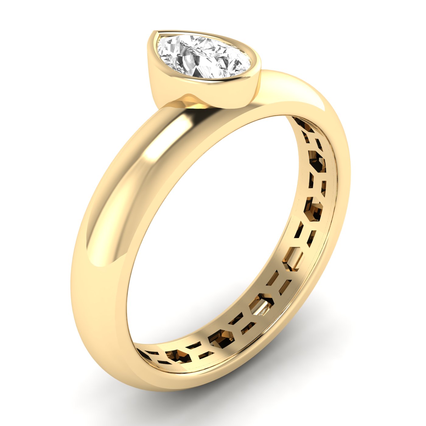 Pear Single Stone Bezel