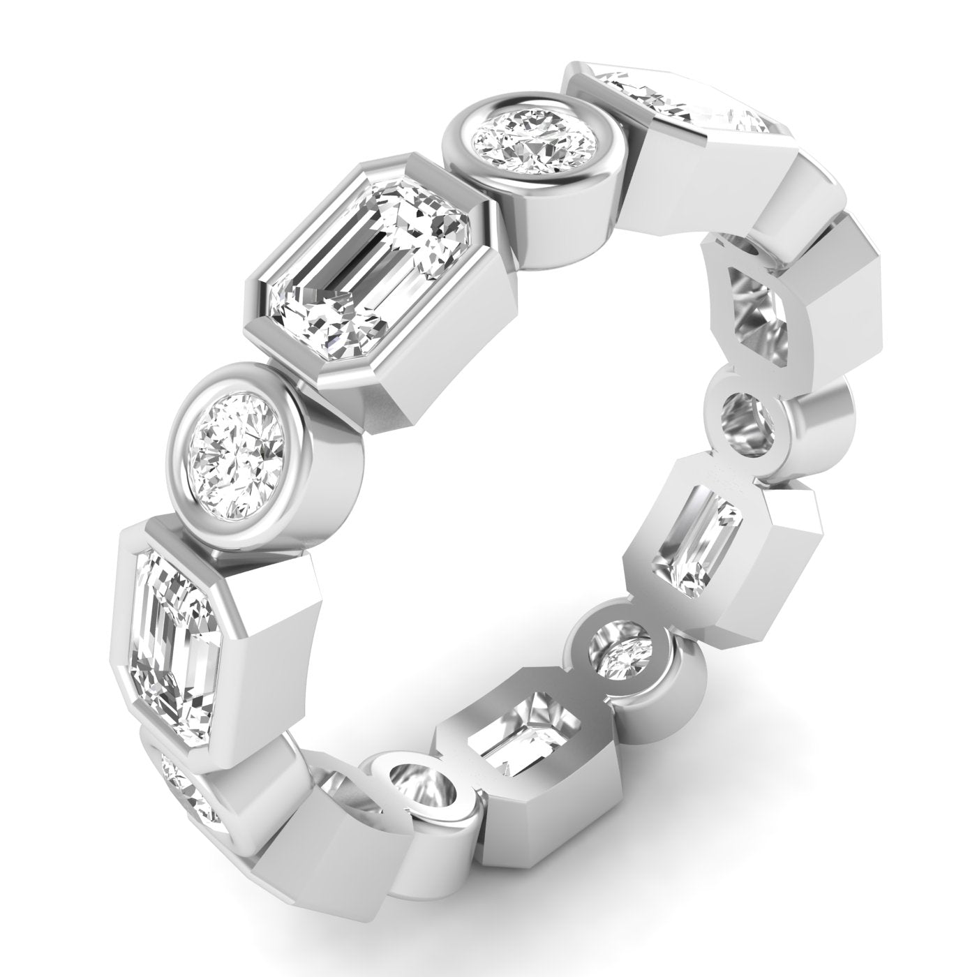 Round-Emerald Eternity Ring