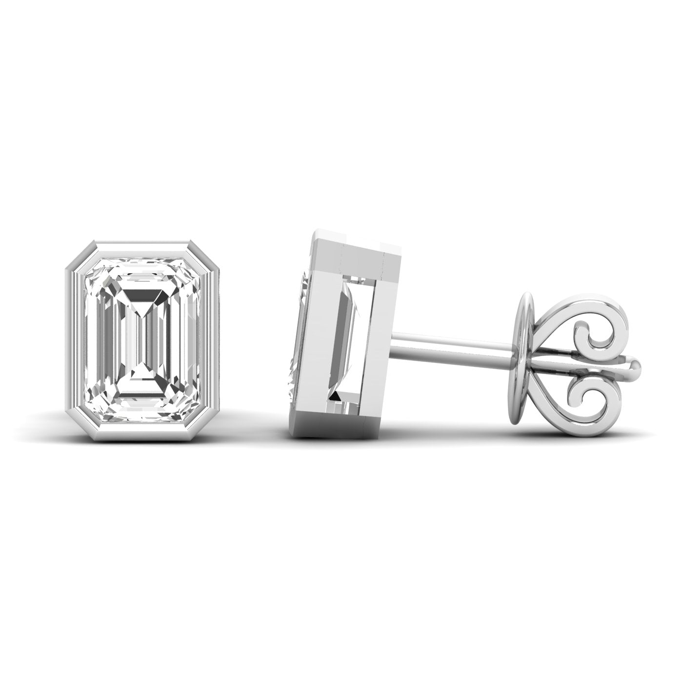 Emerald Bezel Studs