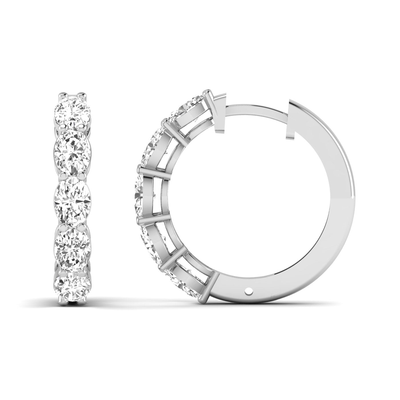 Oval Prong Huggies