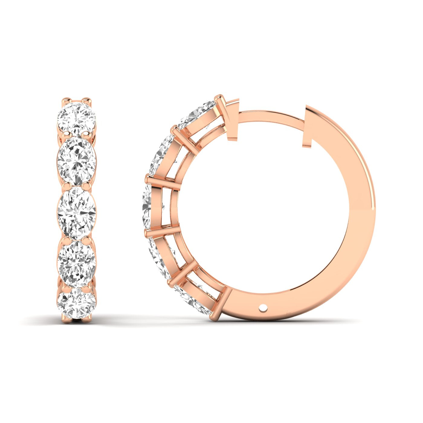 Oval Prong Huggies