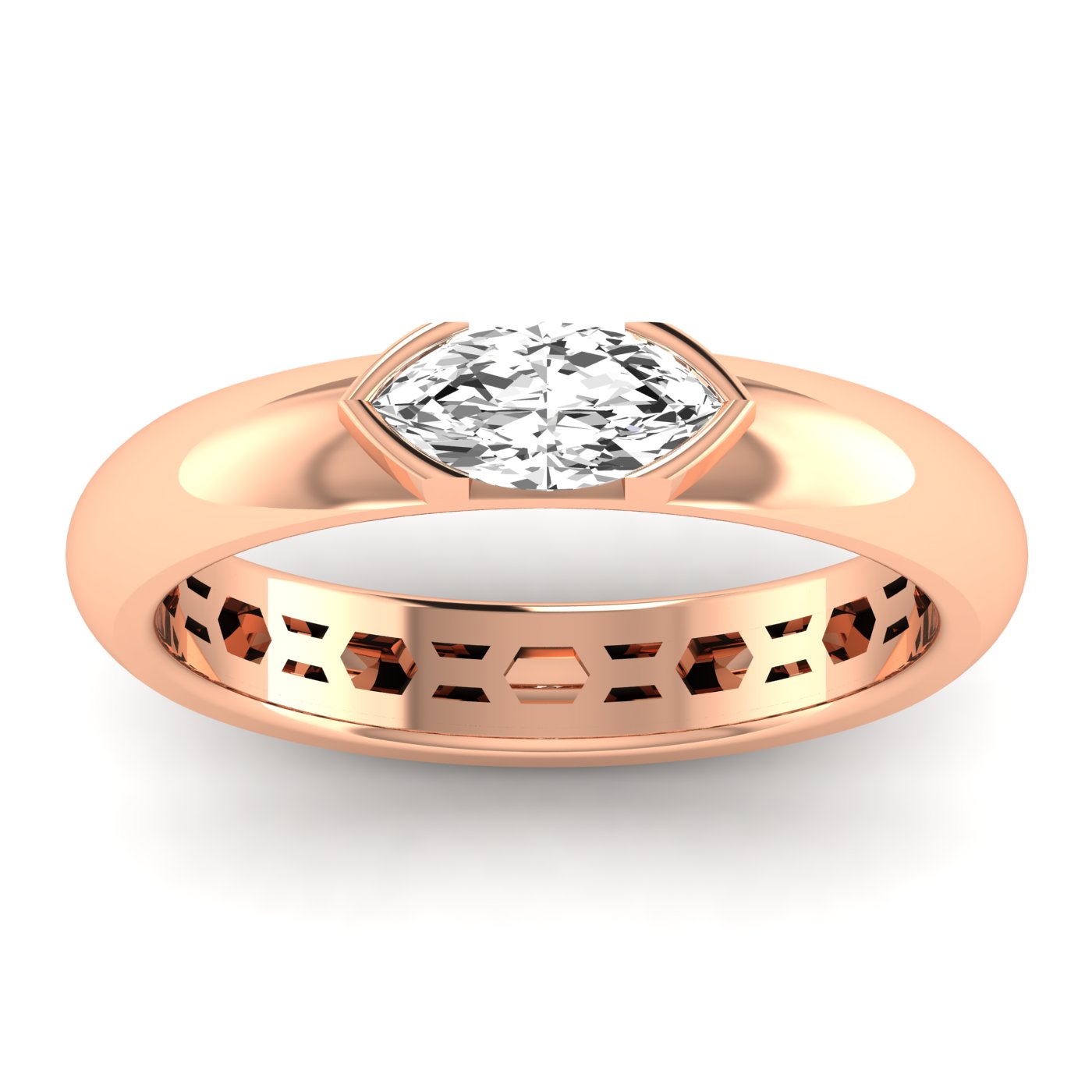 Marquise Half Bezel Ring