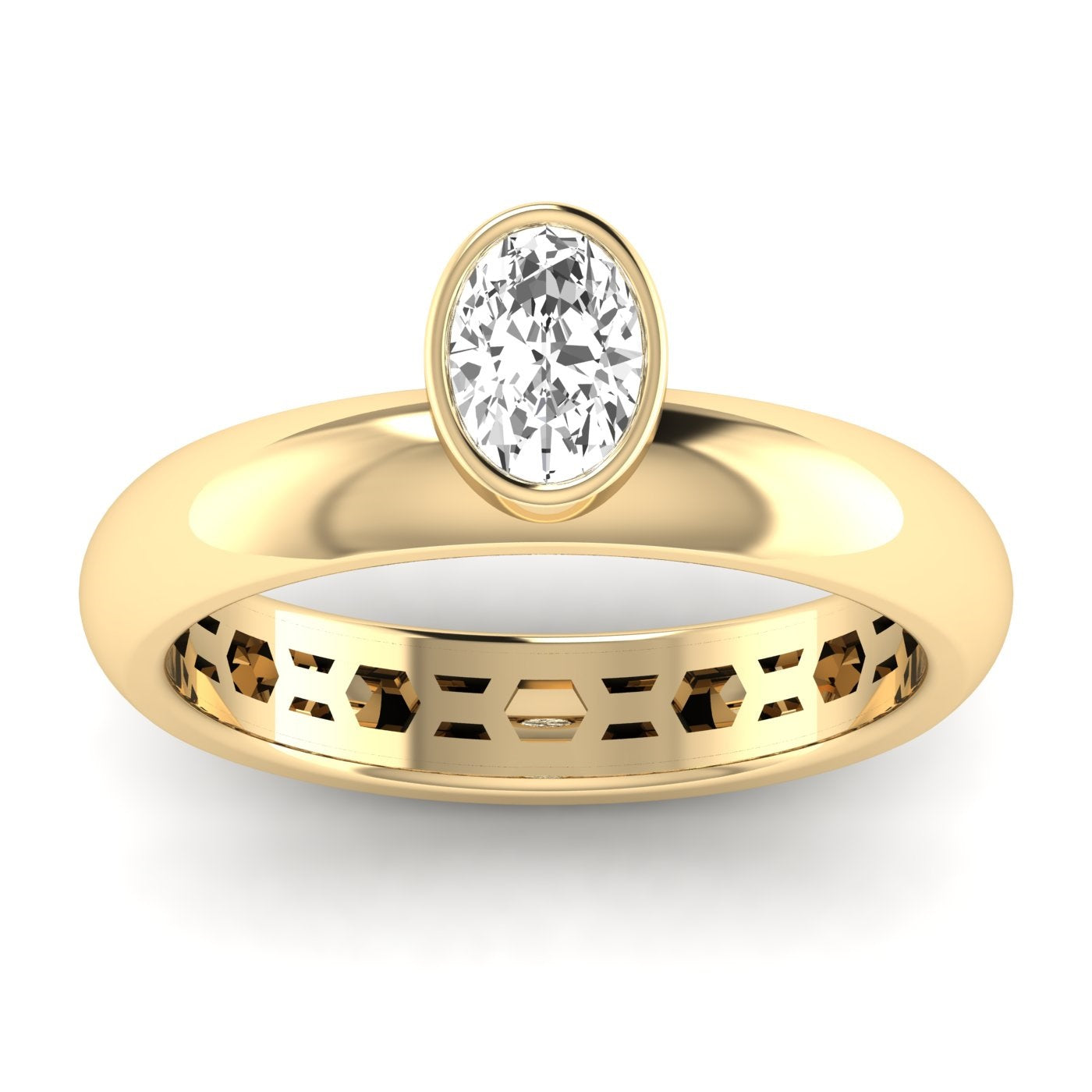 Oval Single Stone Bezel