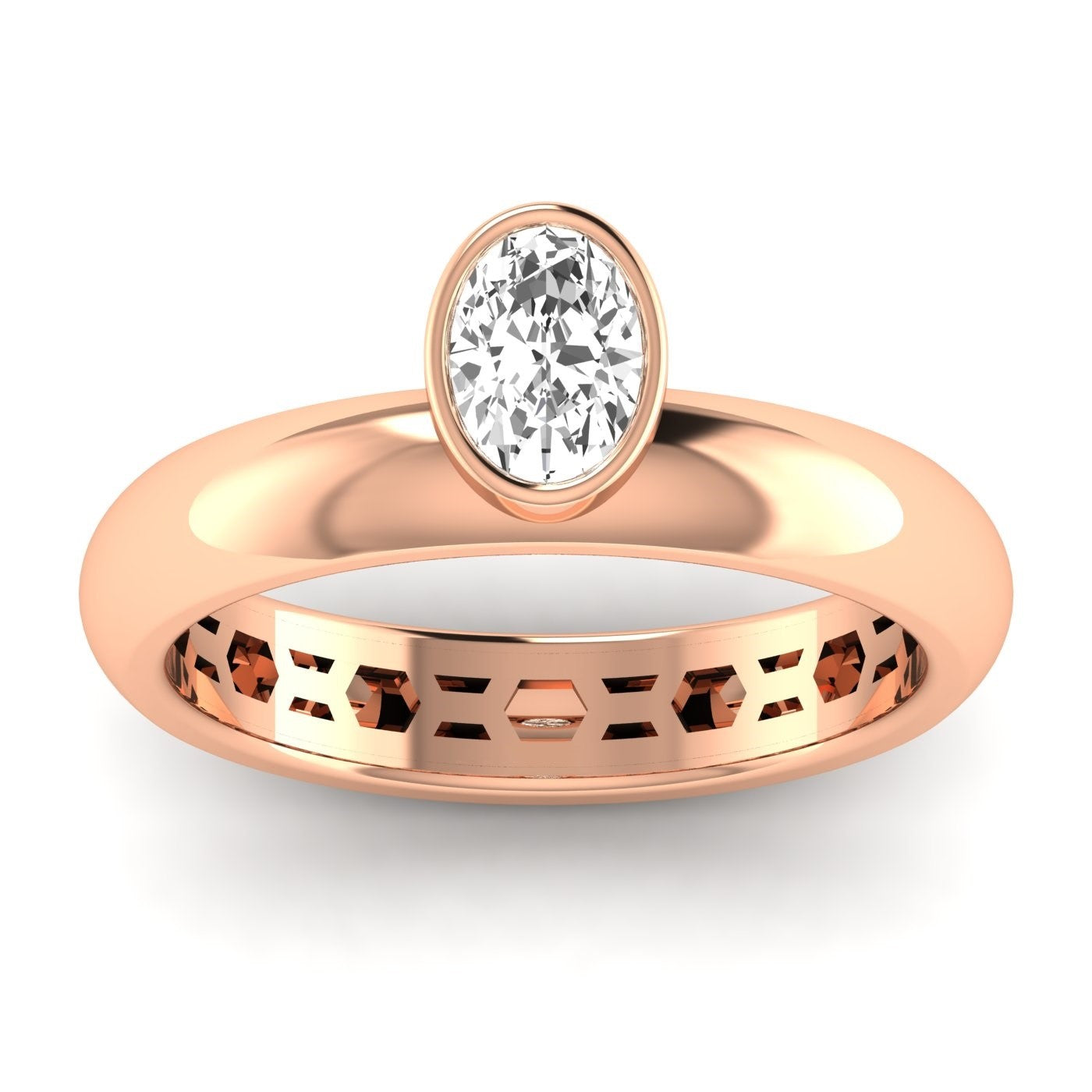 Oval Single Stone Bezel