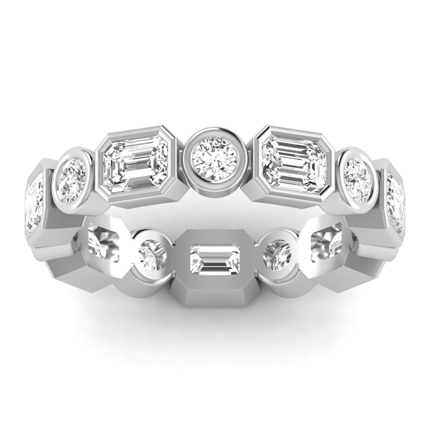 Round-Emerald Eternity Ring
