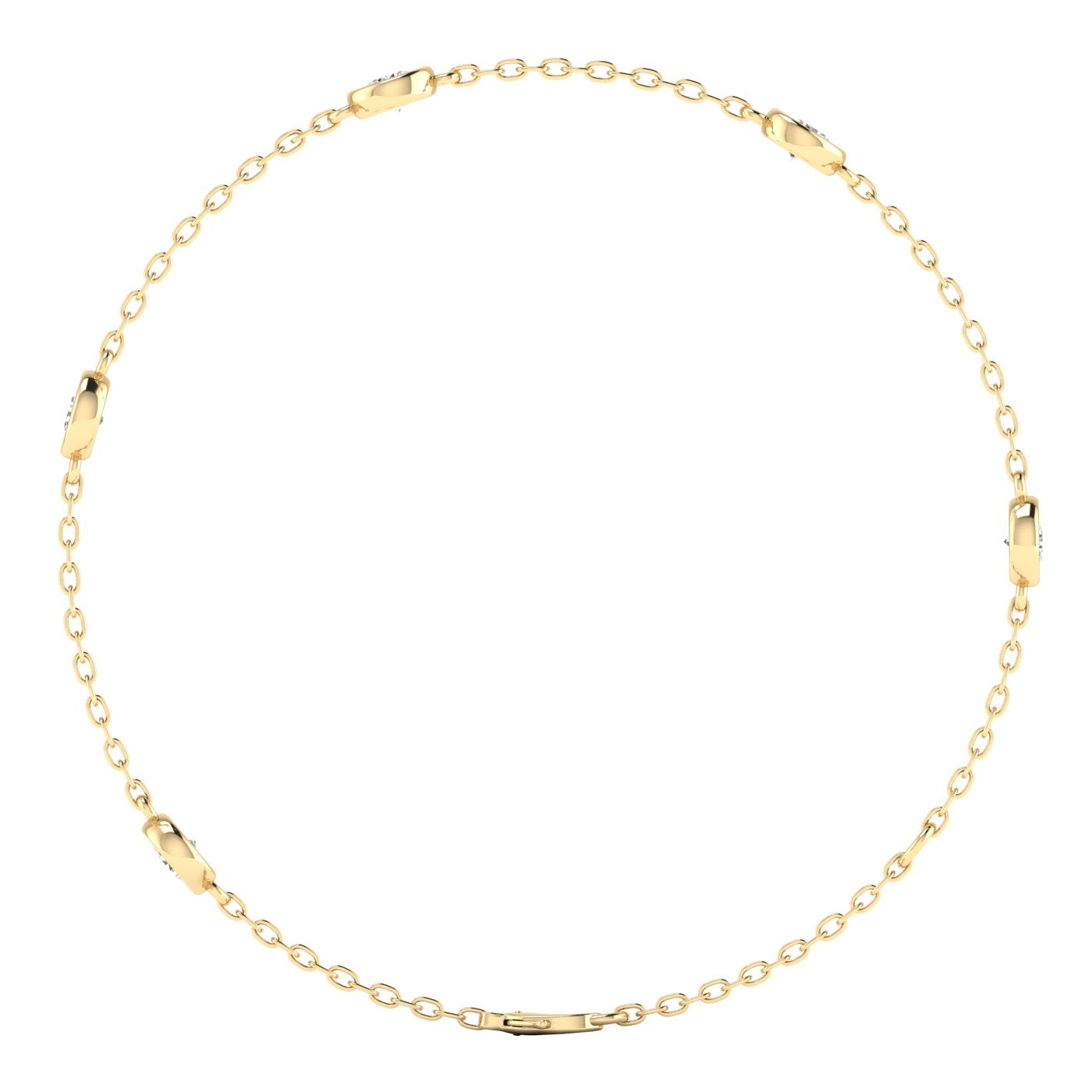 Round Diamond by Yard Bracelet