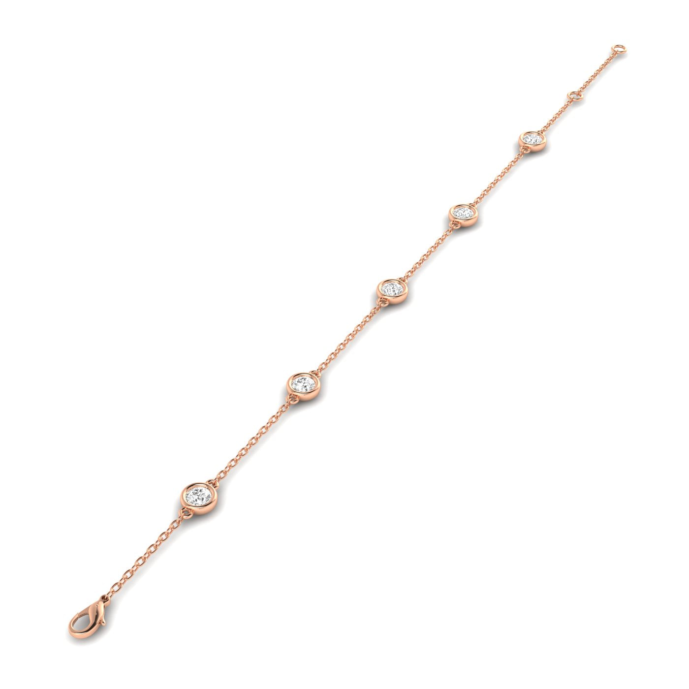 Round Diamond by Yard Bracelet
