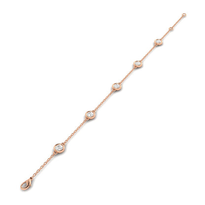 Round Diamond by Yard Bracelet