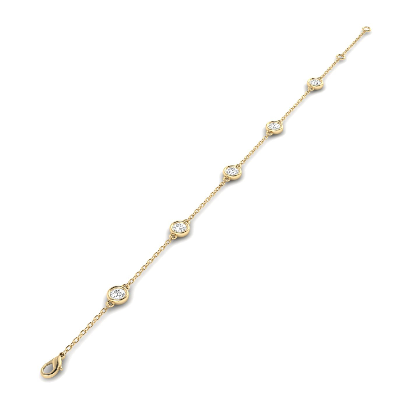 Round Diamond by Yard Bracelet