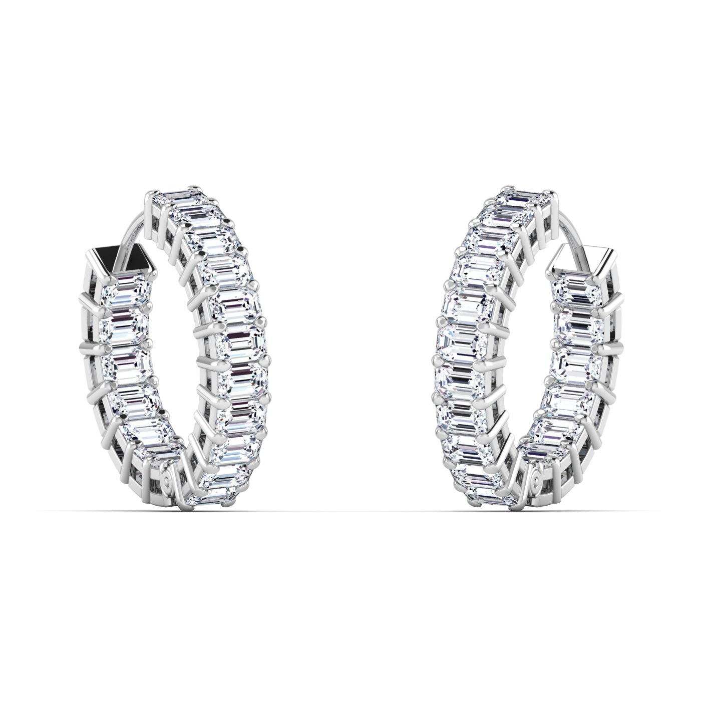 Emerald Inside-Out Hoops