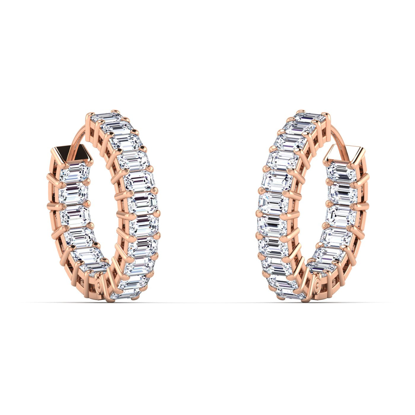 Emerald Inside-Out Hoops