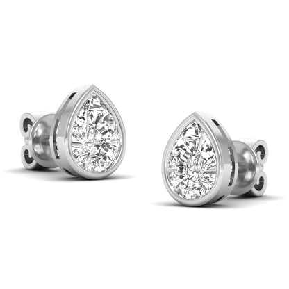 Pear Bezel Studs