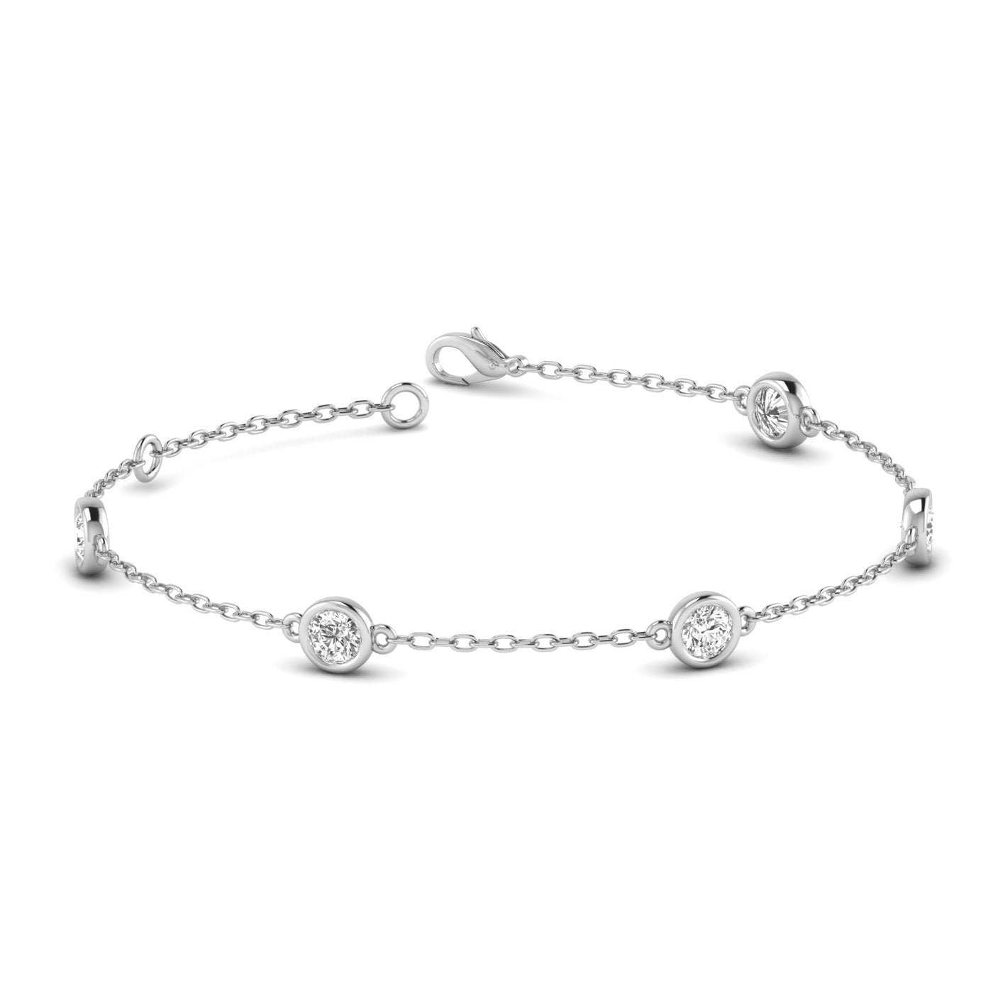 Round Diamond by Yard Bracelet