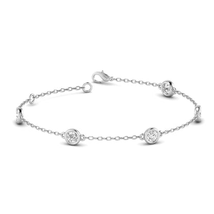 Round Diamond by Yard Bracelet