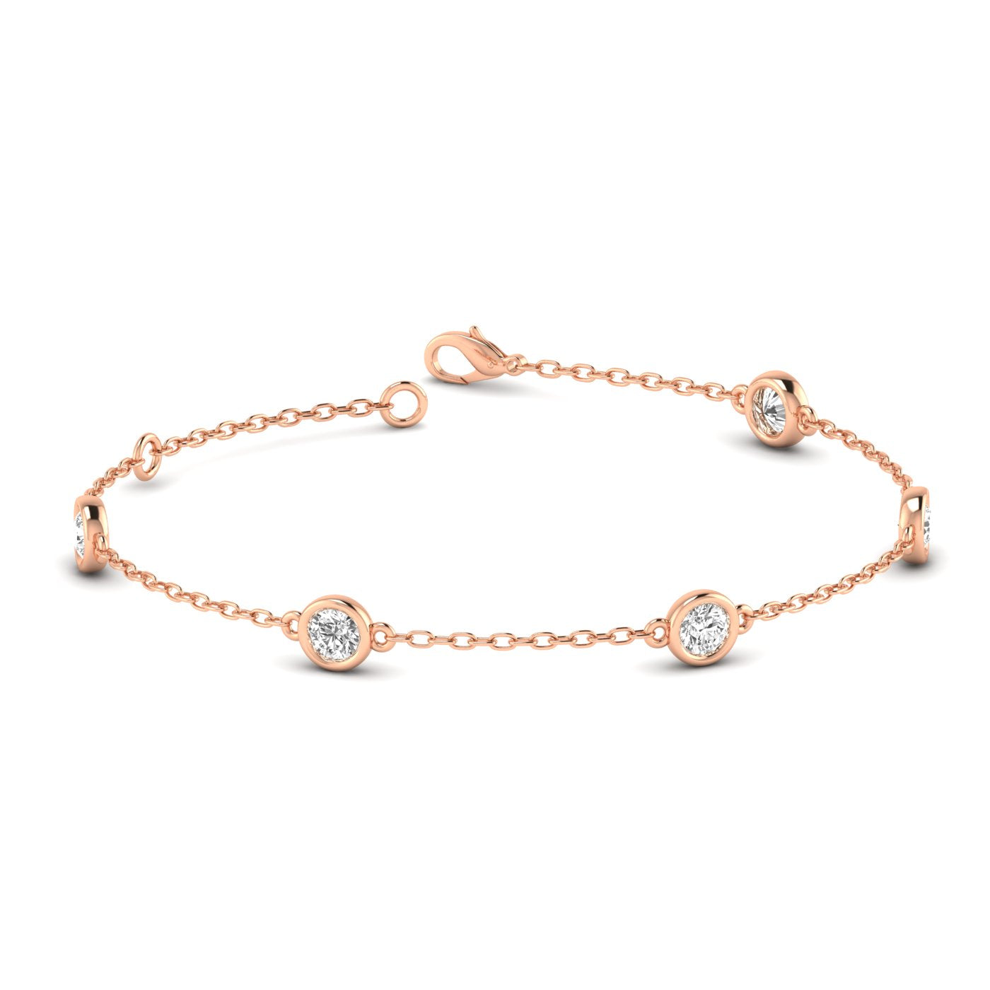 Round Diamond by Yard Bracelet
