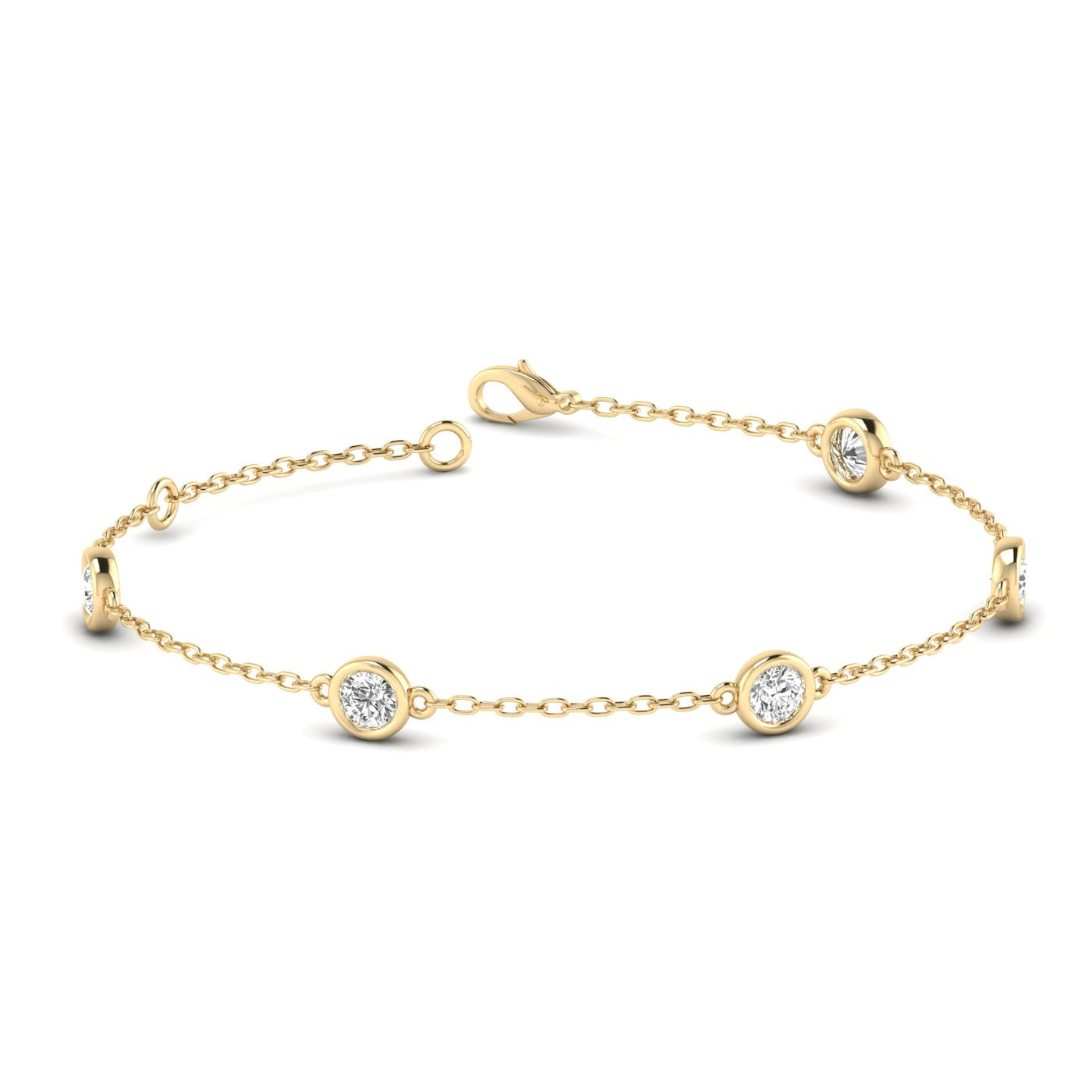 Round Diamond by Yard Bracelet