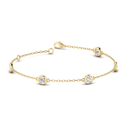 Round Diamond by Yard Bracelet