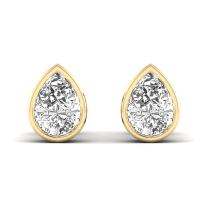 Pear Bezel Studs