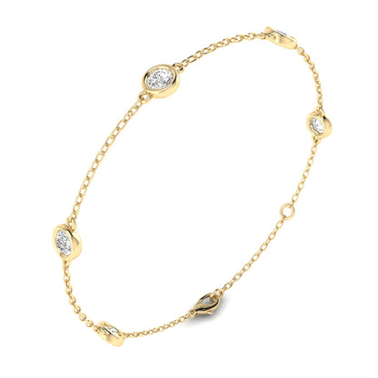 Round Diamond by Yard Bracelet