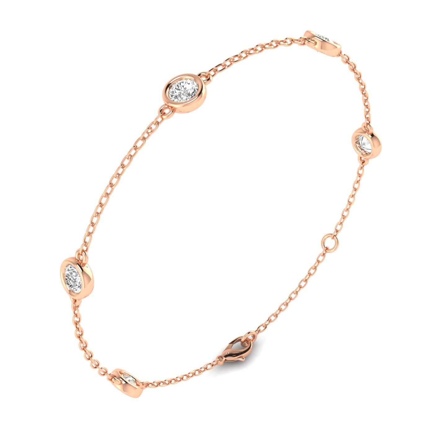 Round Diamond by Yard Bracelet