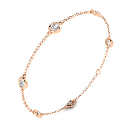 Round Diamond by Yard Bracelet