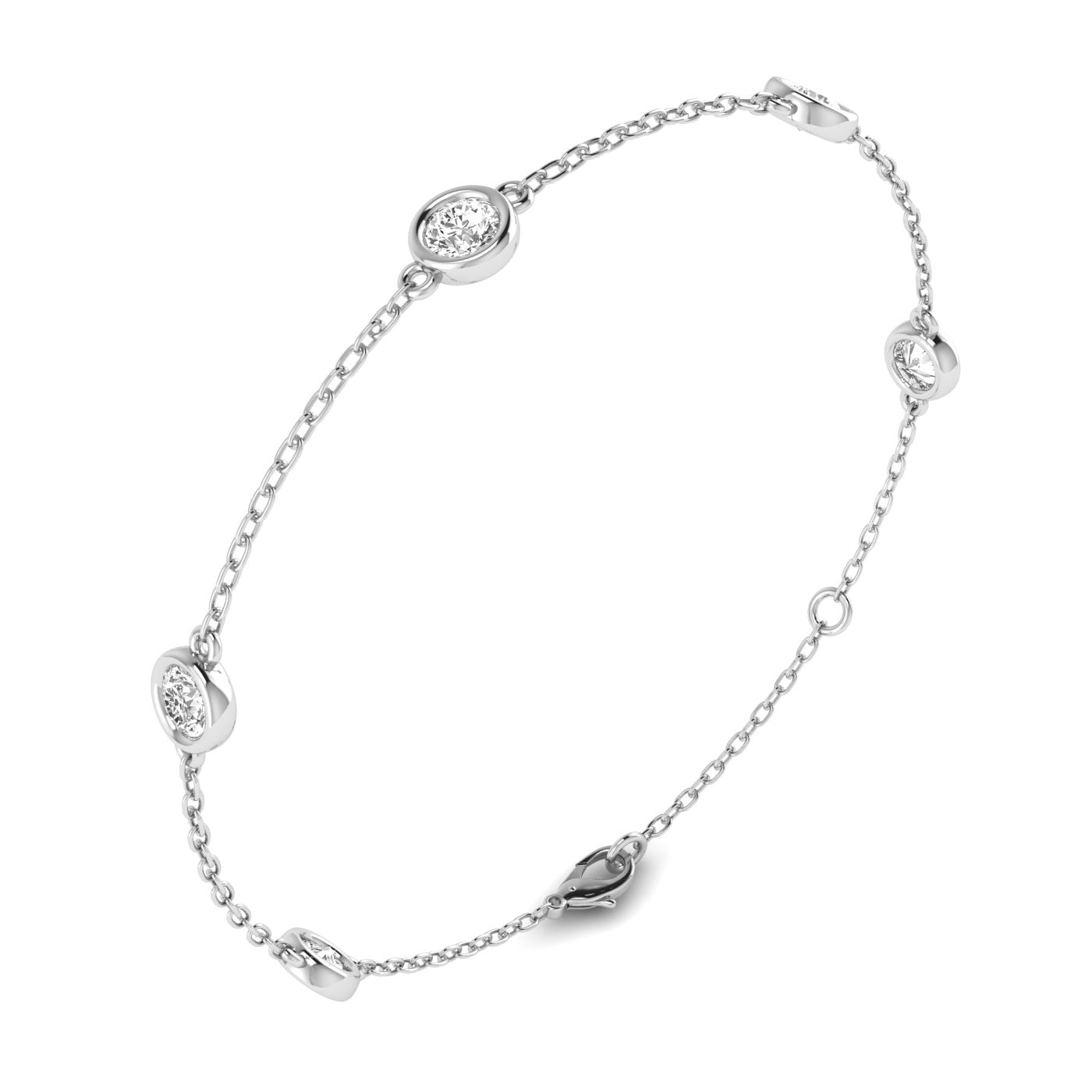 Round Diamond by Yard Bracelet