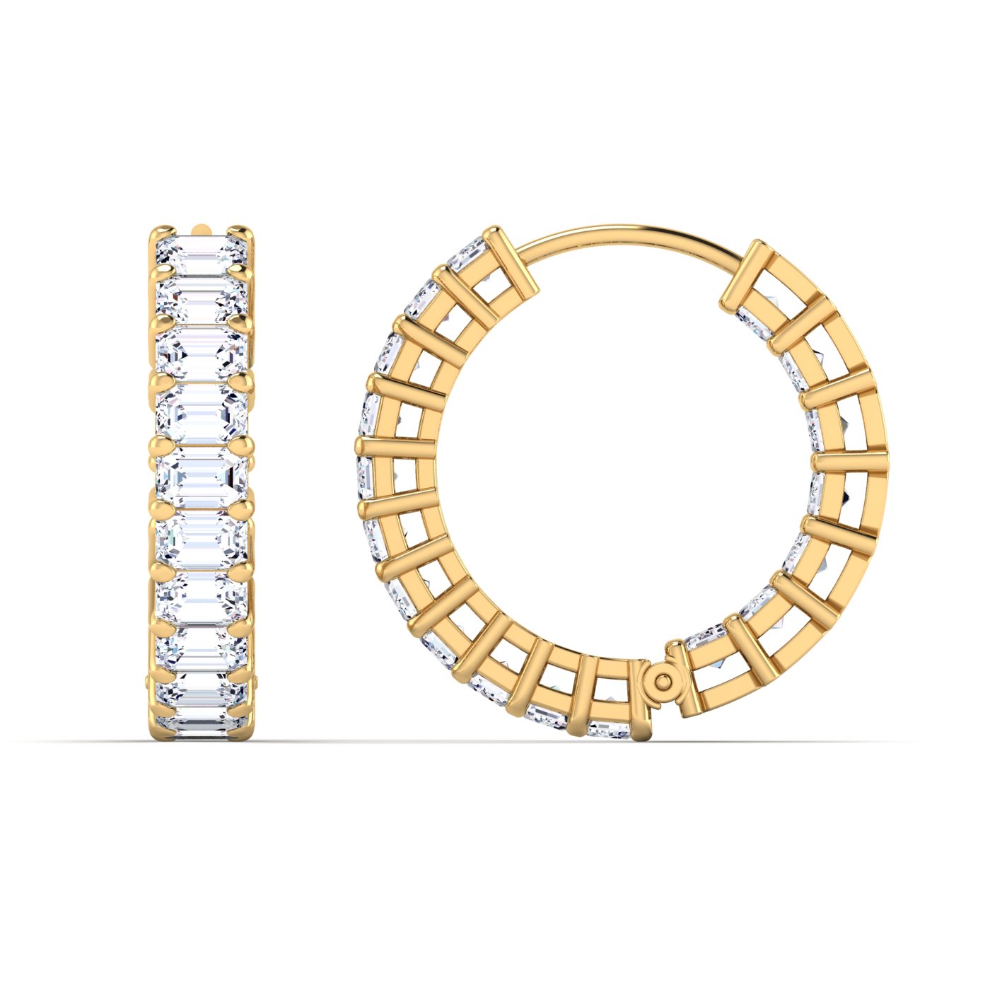 Emerald Inside-Out Hoops