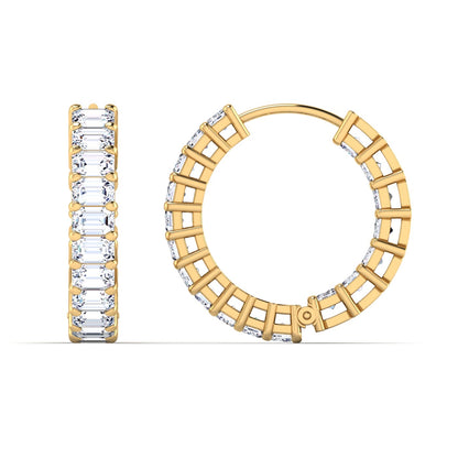 Emerald Inside-Out Hoops