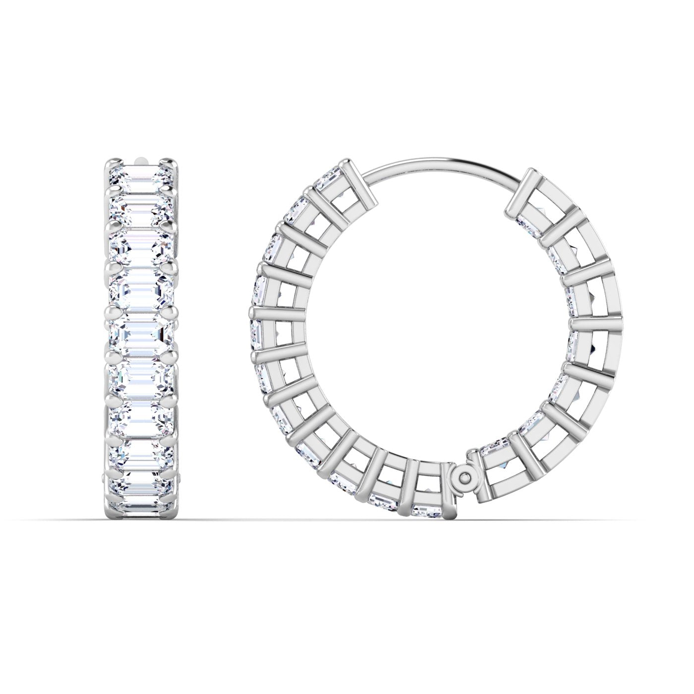 Emerald Inside-Out Hoops