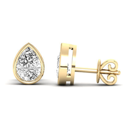 Pear Bezel Studs