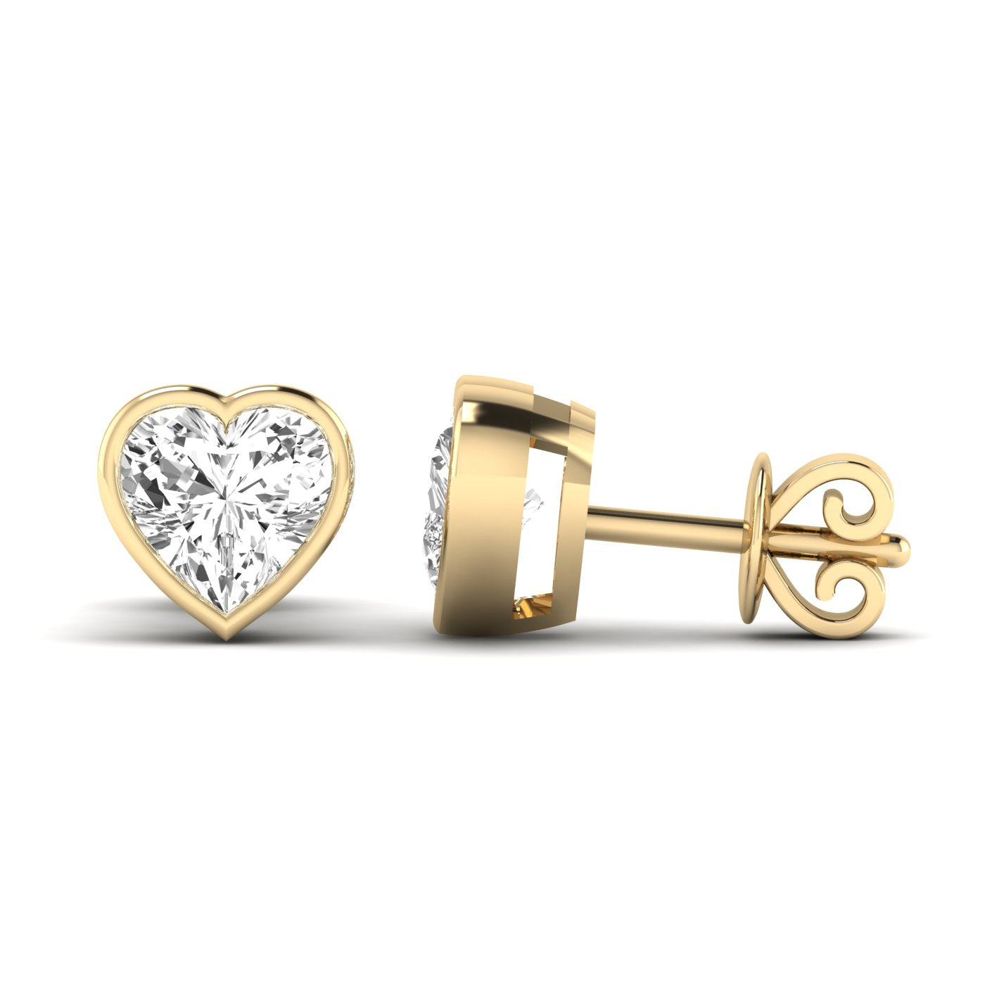 Heart Bezel Studs