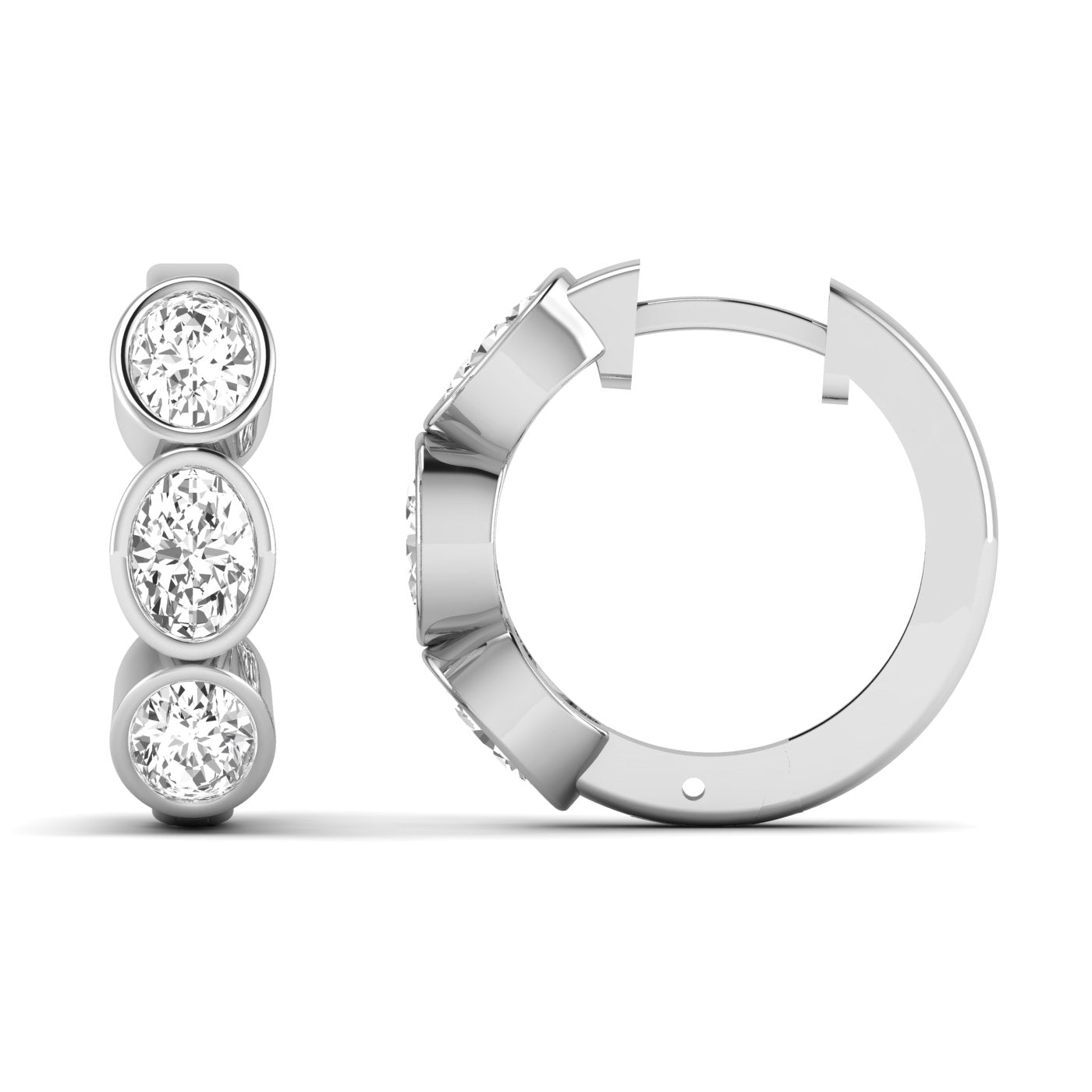 2.00ctw Oval Bezel Huggies