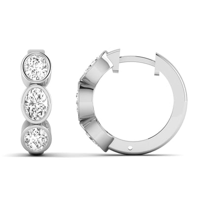 2.00ctw Oval Bezel Huggies