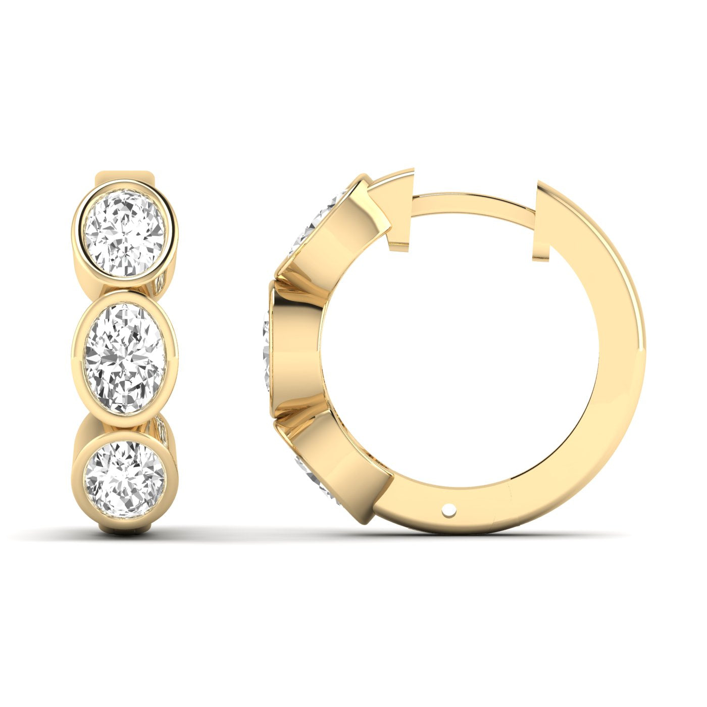 2.00ctw Oval Bezel Huggies