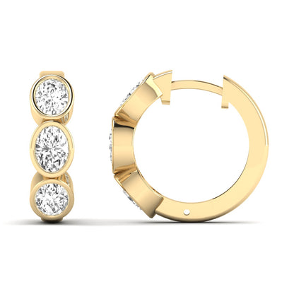 2.00ctw Oval Bezel Huggies