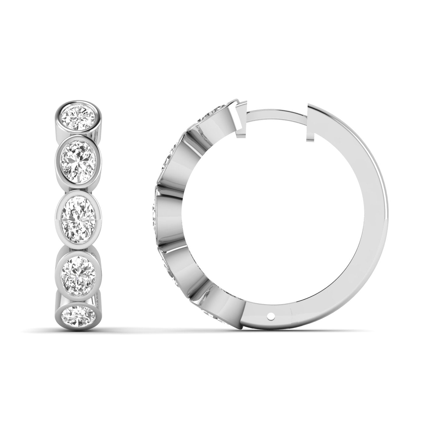 2.00ctw Oval Bezel Huggies