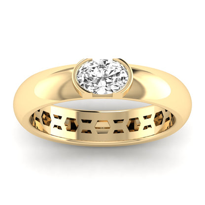 0.50ctw Oval Half Bezel Ring